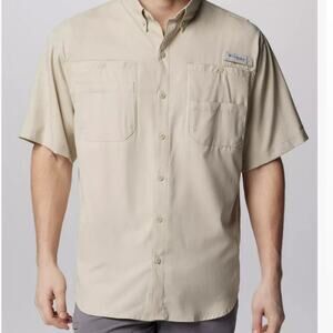 Columbia PFG vented fishing shirt men’s large outdoor hiking khaki